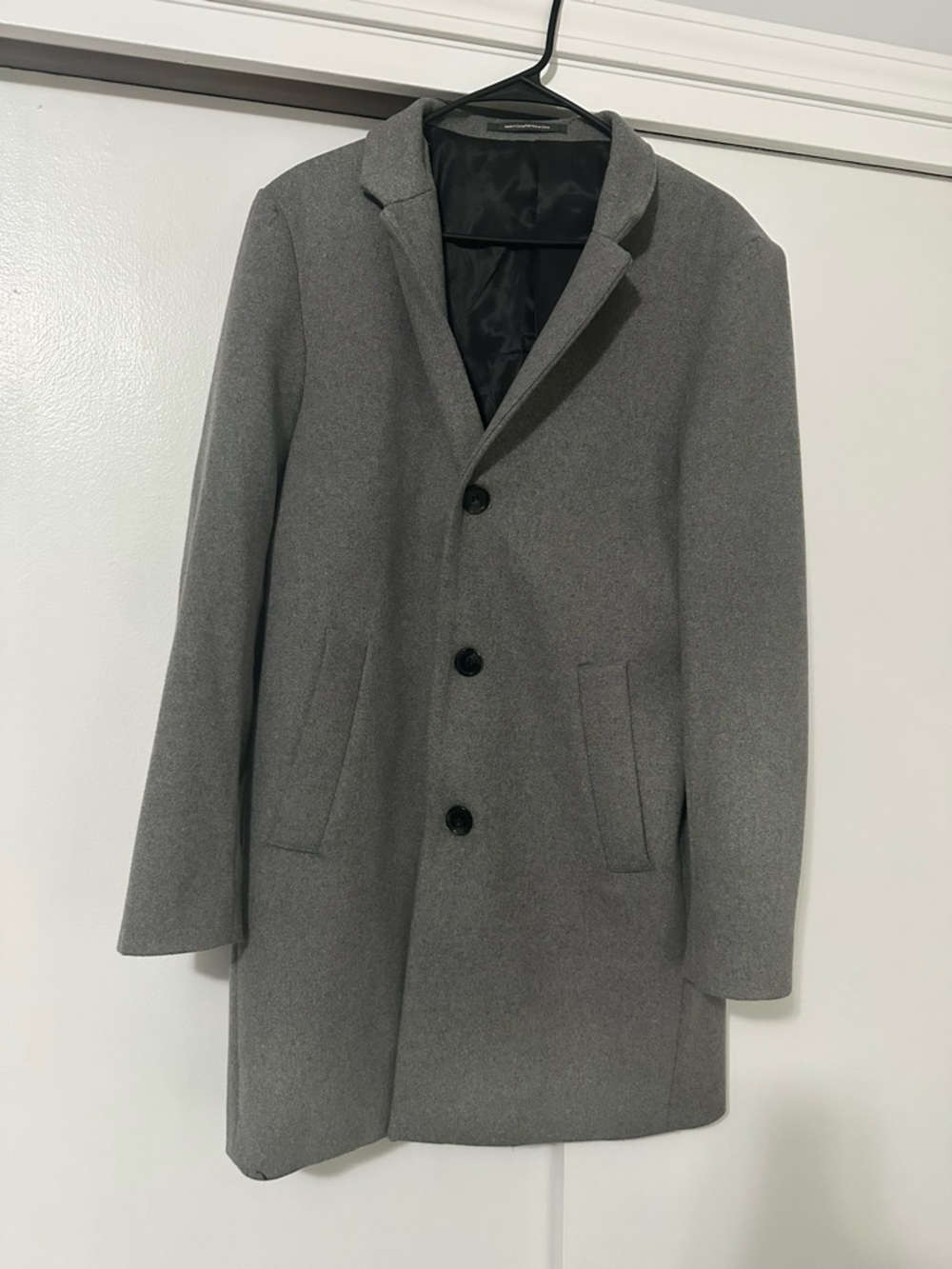 H&M Gray Single-Breasted Pea Coat